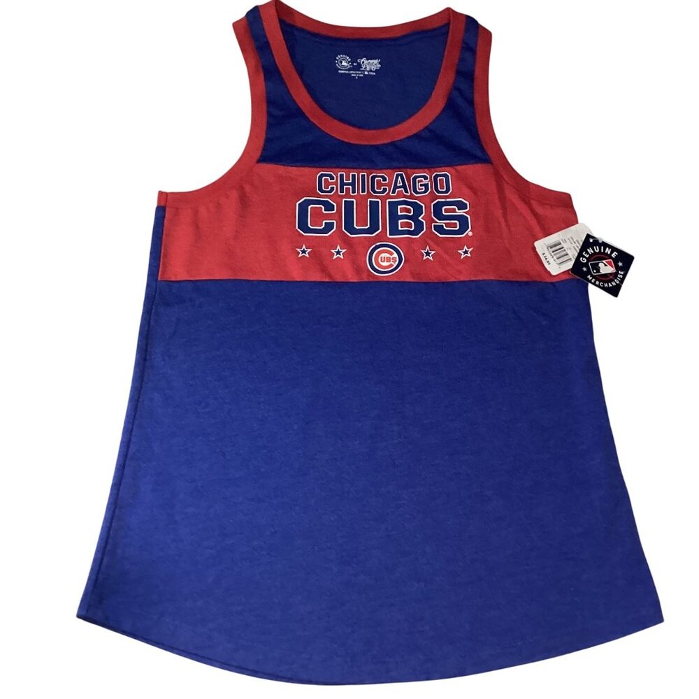 Chicago Cubs Unisex Campus Lifestyle  Tank Top Blue/Red MLB Certified New W Tags
